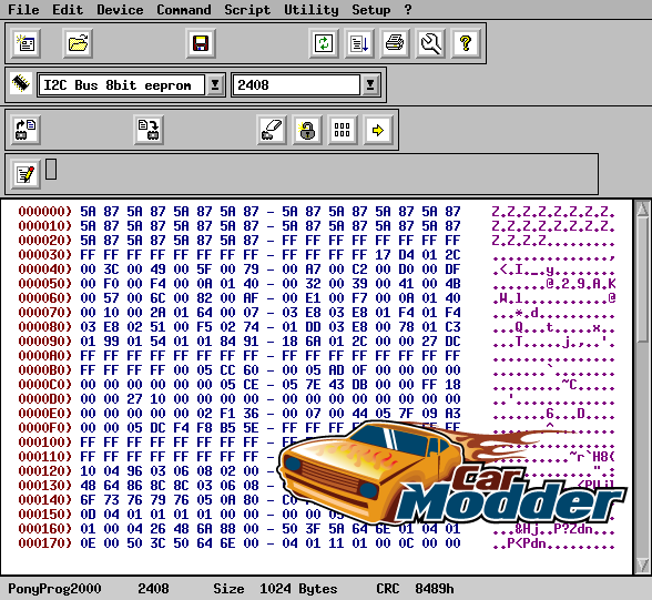 PonyProg EEPROM Read