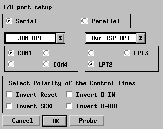 PonyProg Setup EEPROM Reader