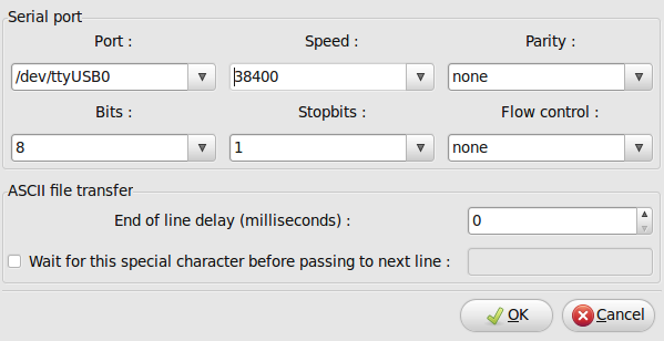 Linux GTKTerm Settings 2