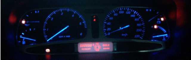 The Fitted NF Fairlane cluster, converted to Blue Leds