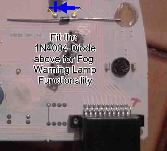 The Location of the Diode, for the EL Fog Lamp Warning Circuit