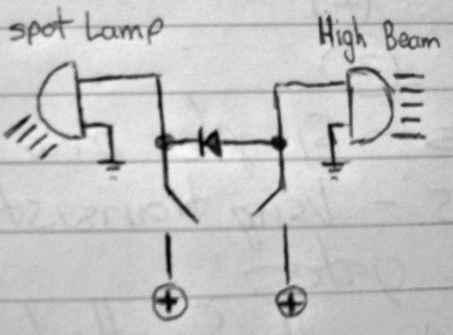 An example of how a Diode is used for spot lamps