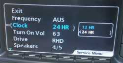 Radio Service Mode, Clock 12Hr or 24Hr Format Setting