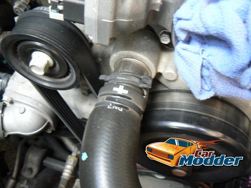 Upper Hose Clamp Off