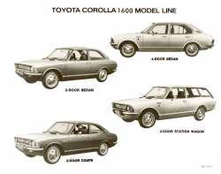 1971 Corolla Model Lineup