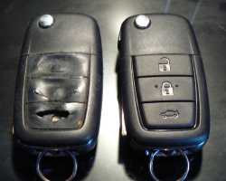 An old and a repaired GM VE Commodore remote Control keyfob