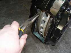 Removing the brake pads, and brake pad carrier